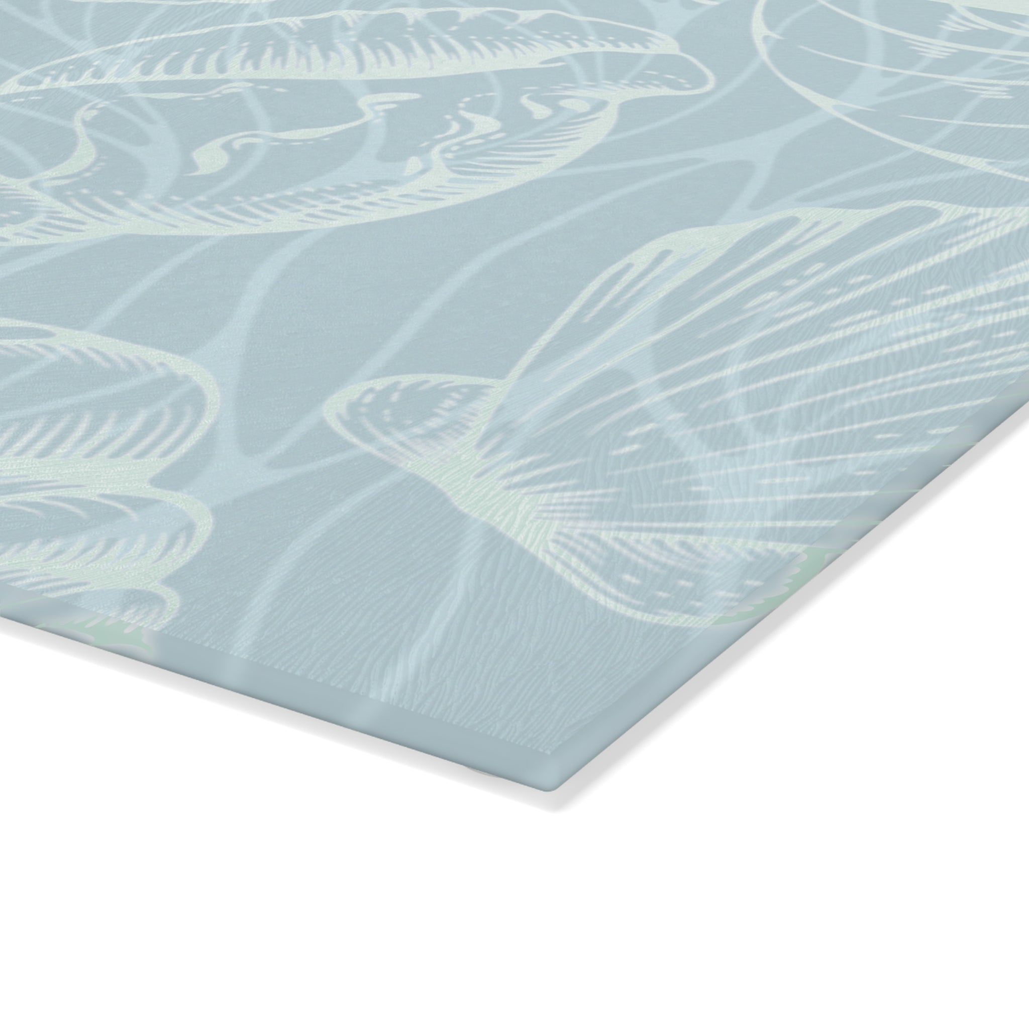 Coastal Seashell Glass Cutting Board