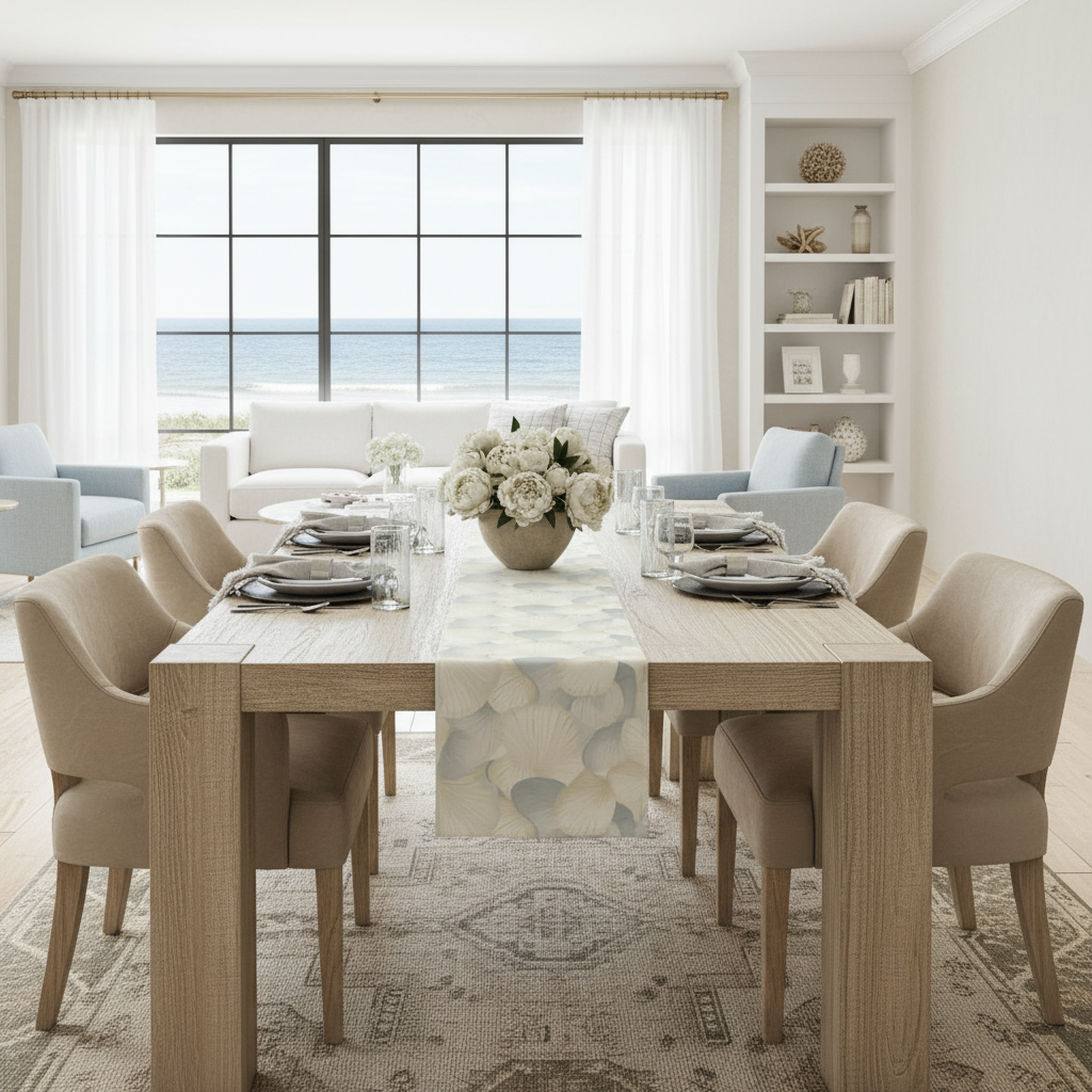 Seashell Coastal Table Runner