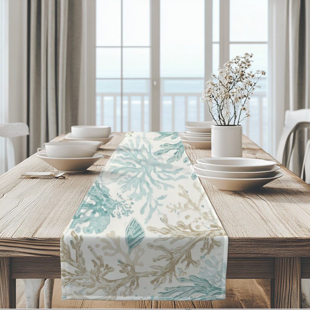 Coastal Coral Reef Table Runner