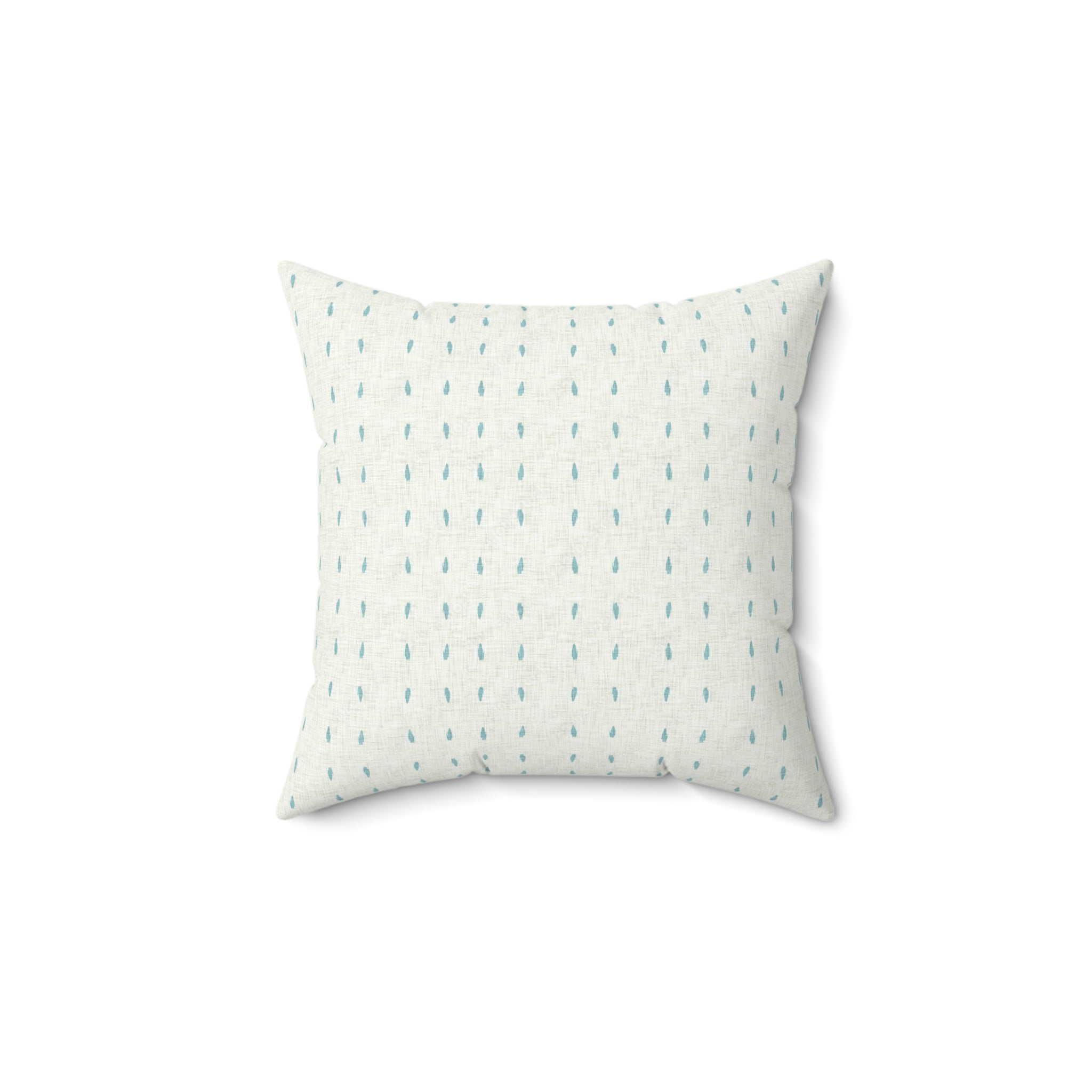 Turquoise Polka Dot Coastal Throw Pillow
