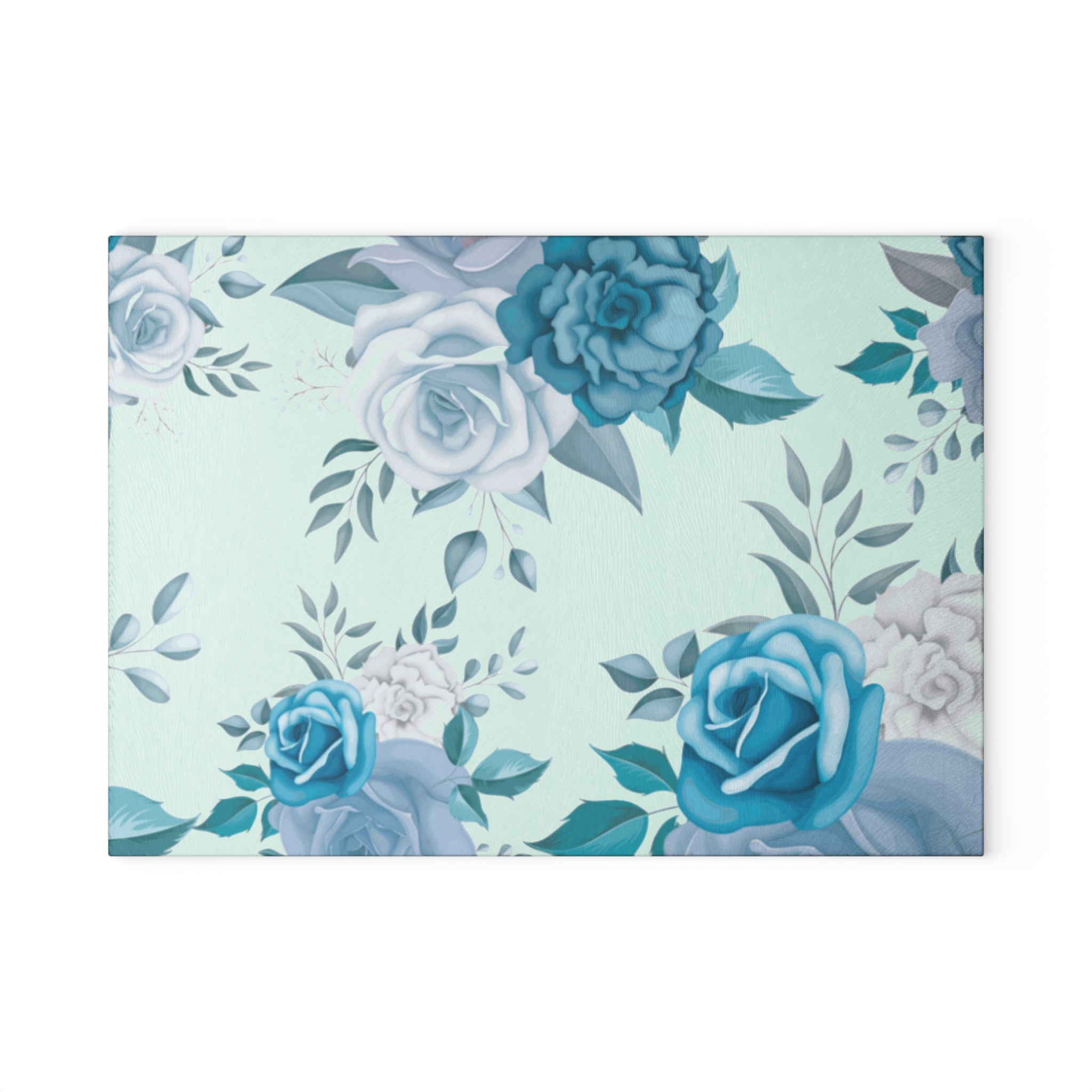 Blue Floral Glass Cutting Board