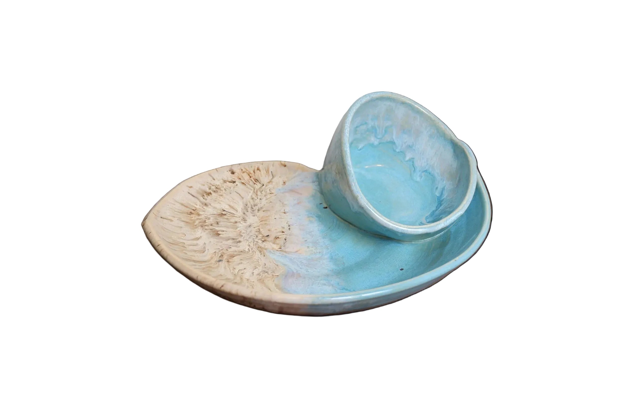 Handmade Coastal Swirly Serving Bowls