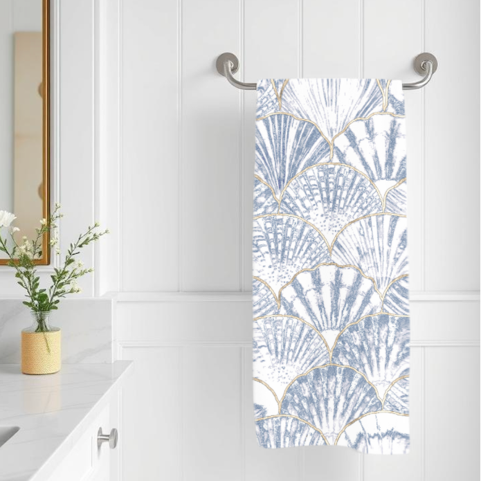 Coastal Seashell Mink-Cotton BathTowel