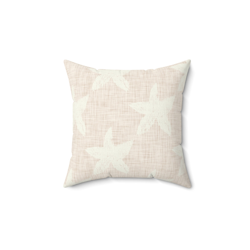 Blush Starfish Pattern Throw Pillow