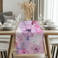 Pink Tropical Floral Table Runner