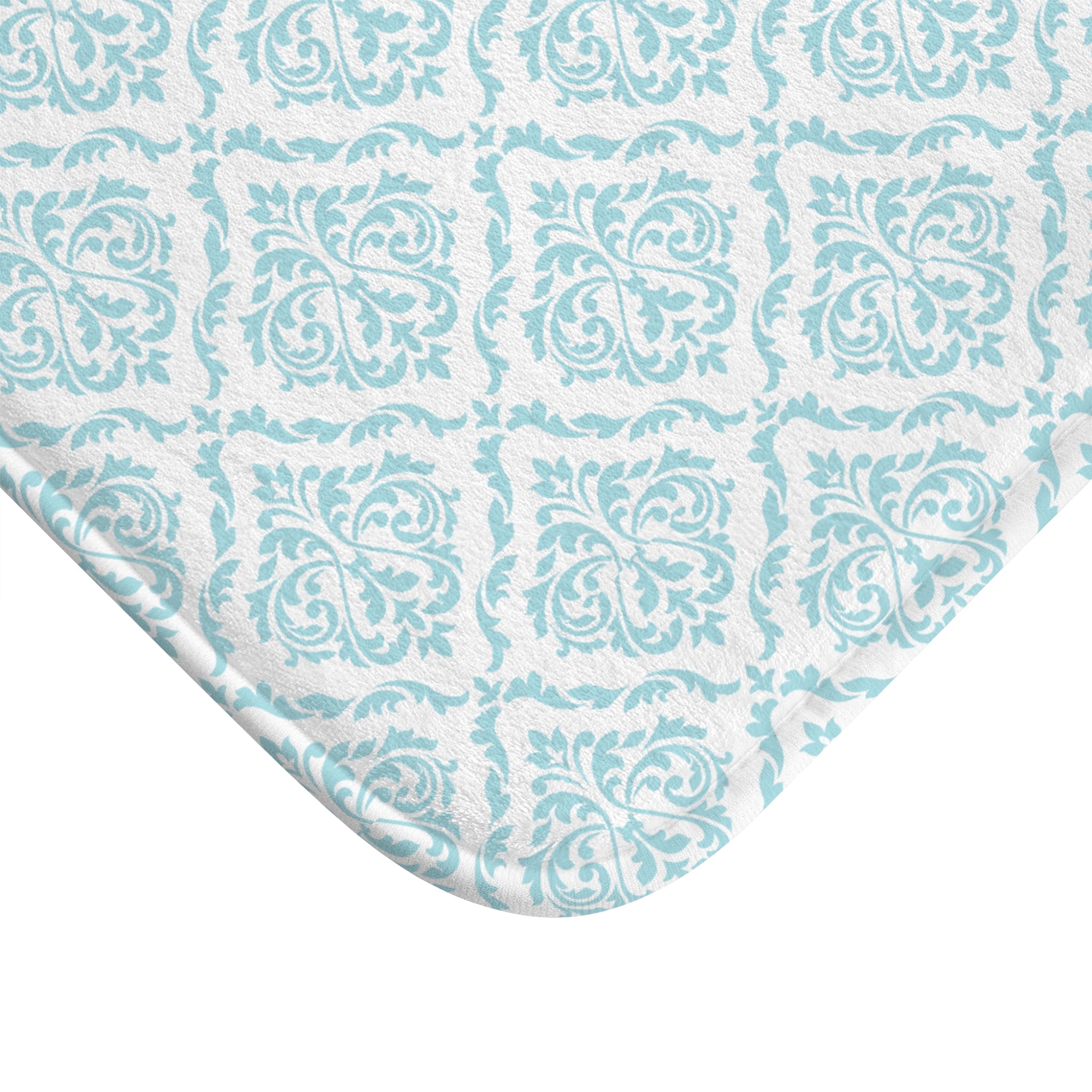 Aqua Damask Memory Foam Bath Mat