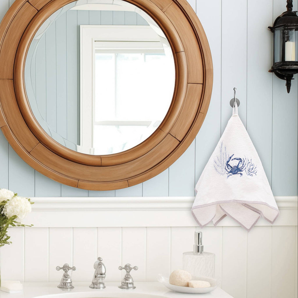 Blue Crab Terrycloth Guest Hand Towel