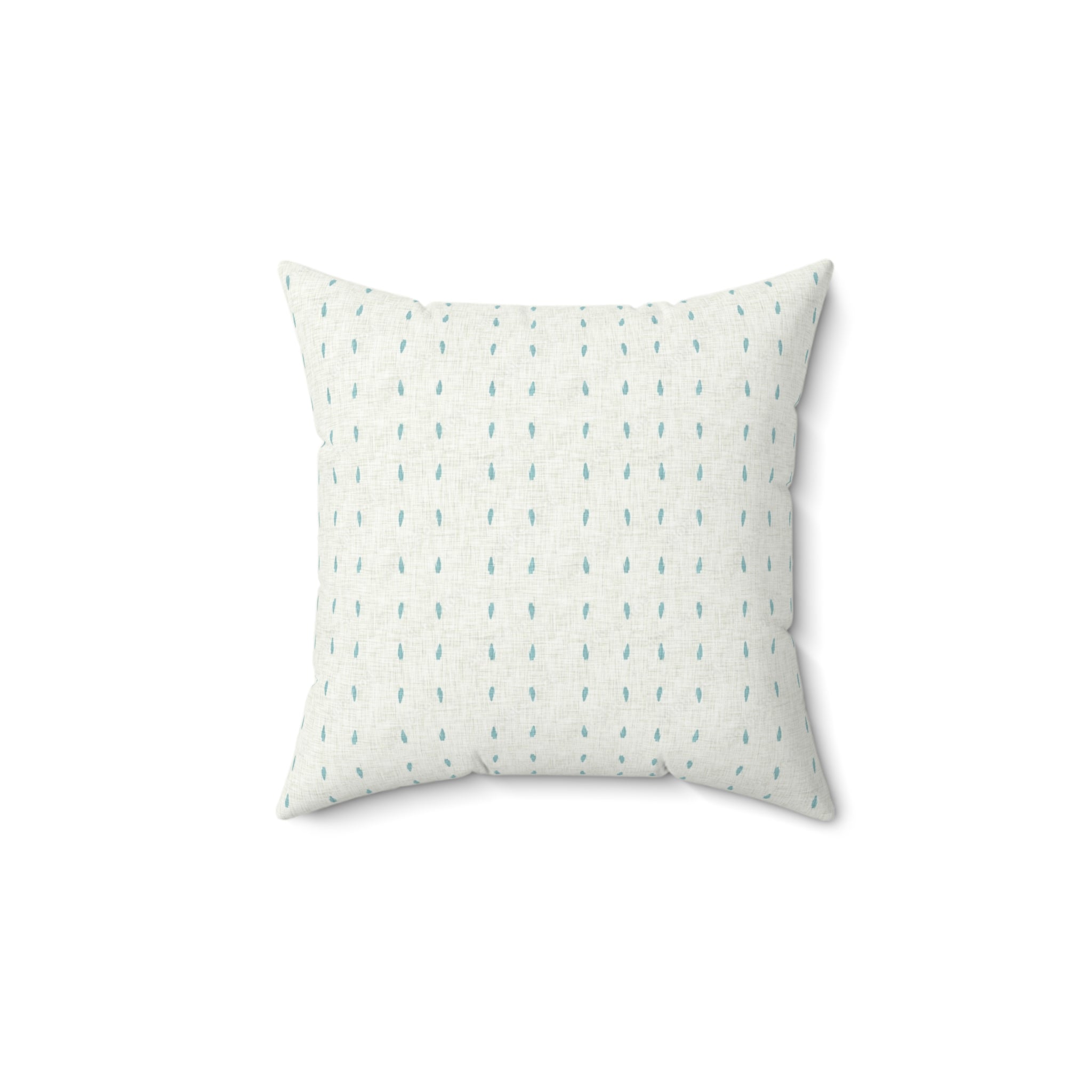 Turquoise Polka Dot Coastal Throw Pillow