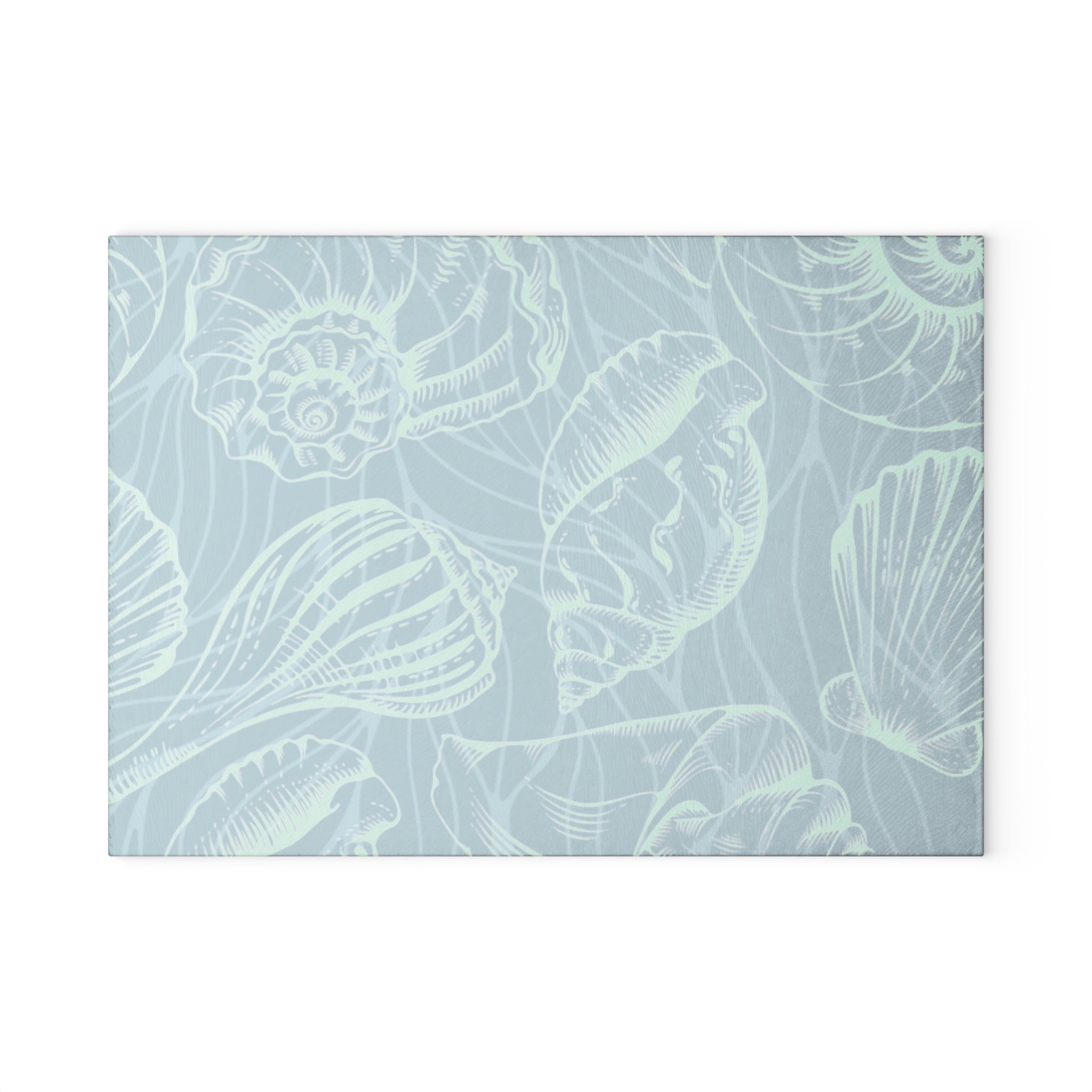 Coastal Seashell Glass Cutting Board