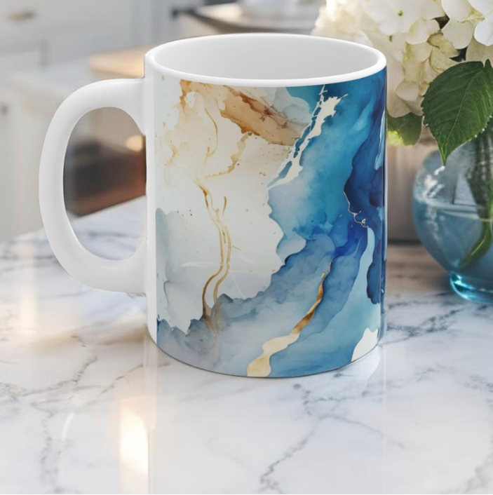 Elegant Blue Coastal Mug