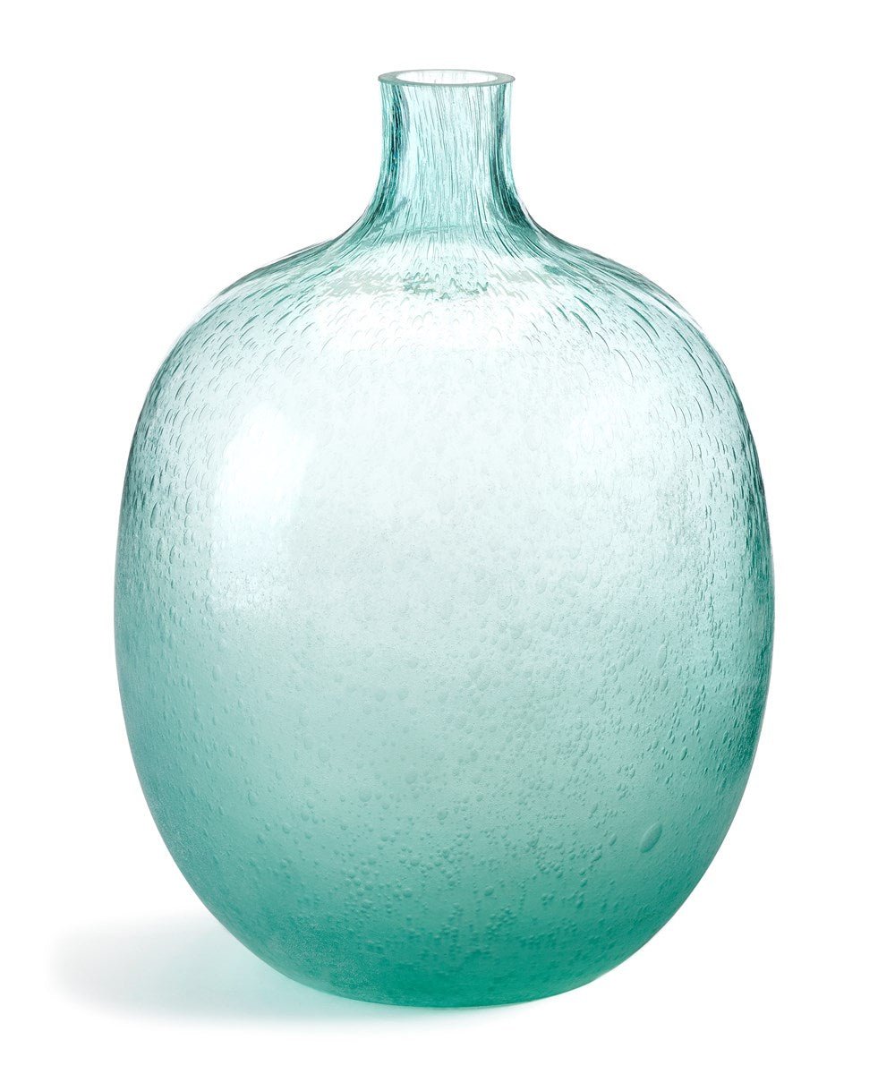 Swirled Aqua Glass Vase