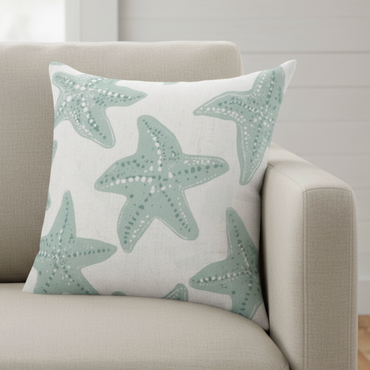 Starfish Coastal Throw Pillow