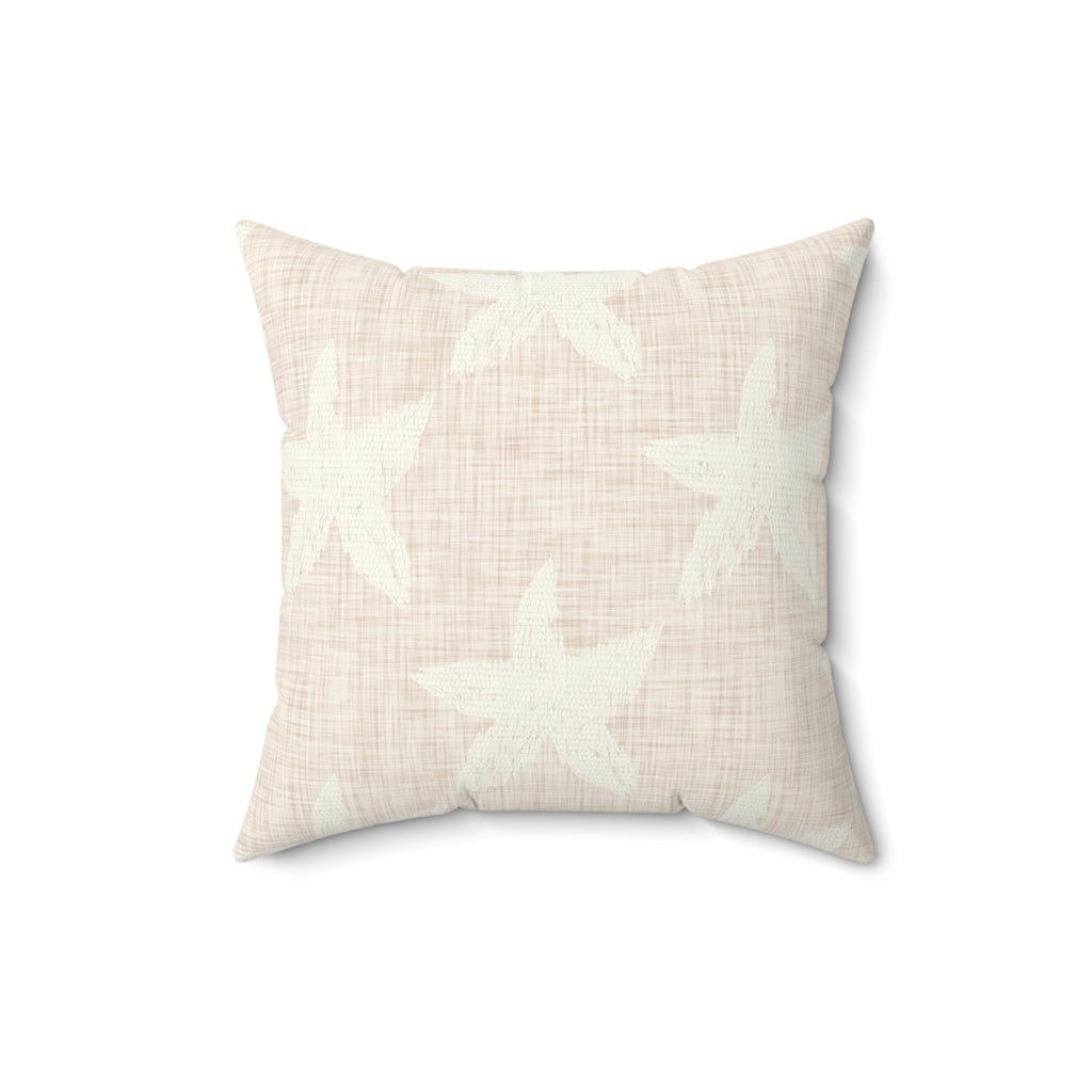 Blush Starfish Pattern Throw Pillow