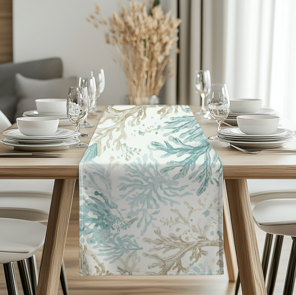 Coastal Coral Reef Table Runner