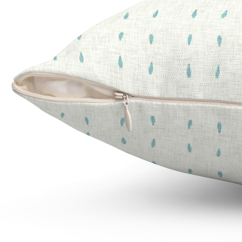 Turquoise Polka Dot Coastal Throw Pillow