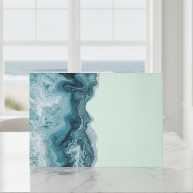 Abstract Wave Glass Cutting Board