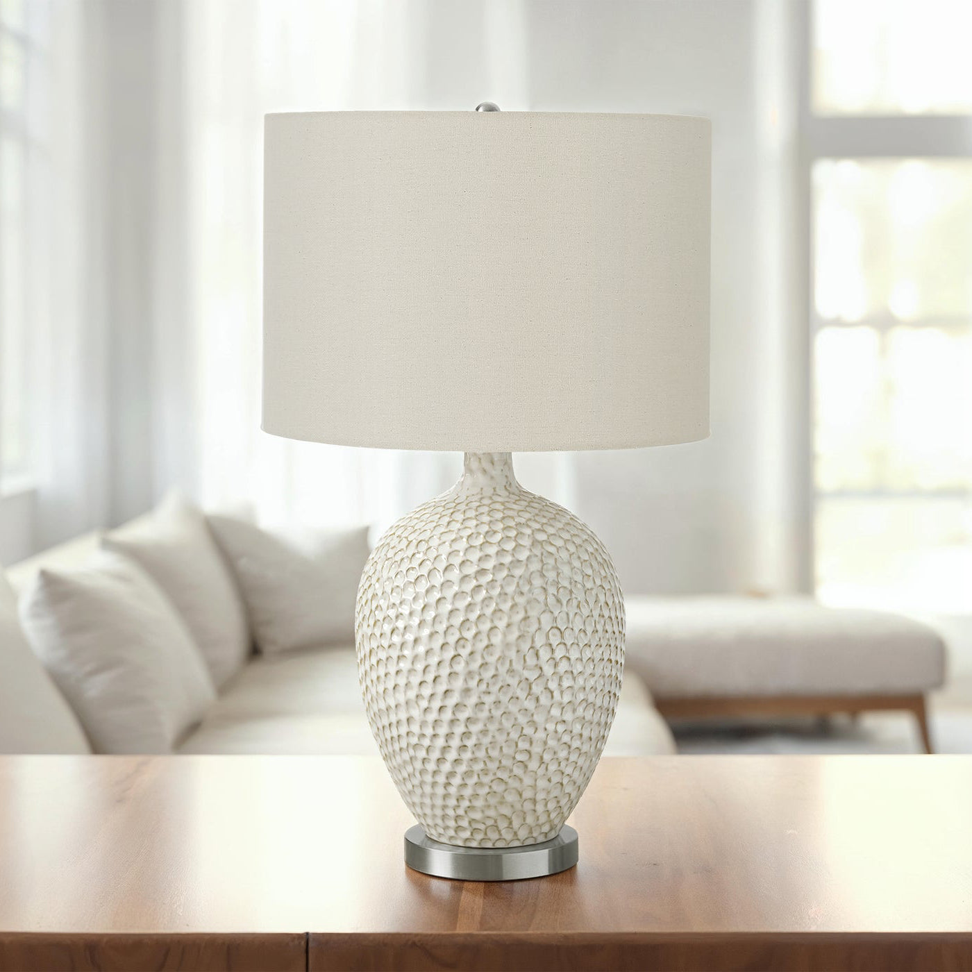 Contemporary Cream Ceramic Table Lamp