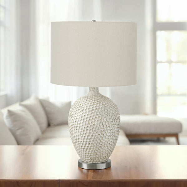 Contemporary Cream Ceramic Table Lamp