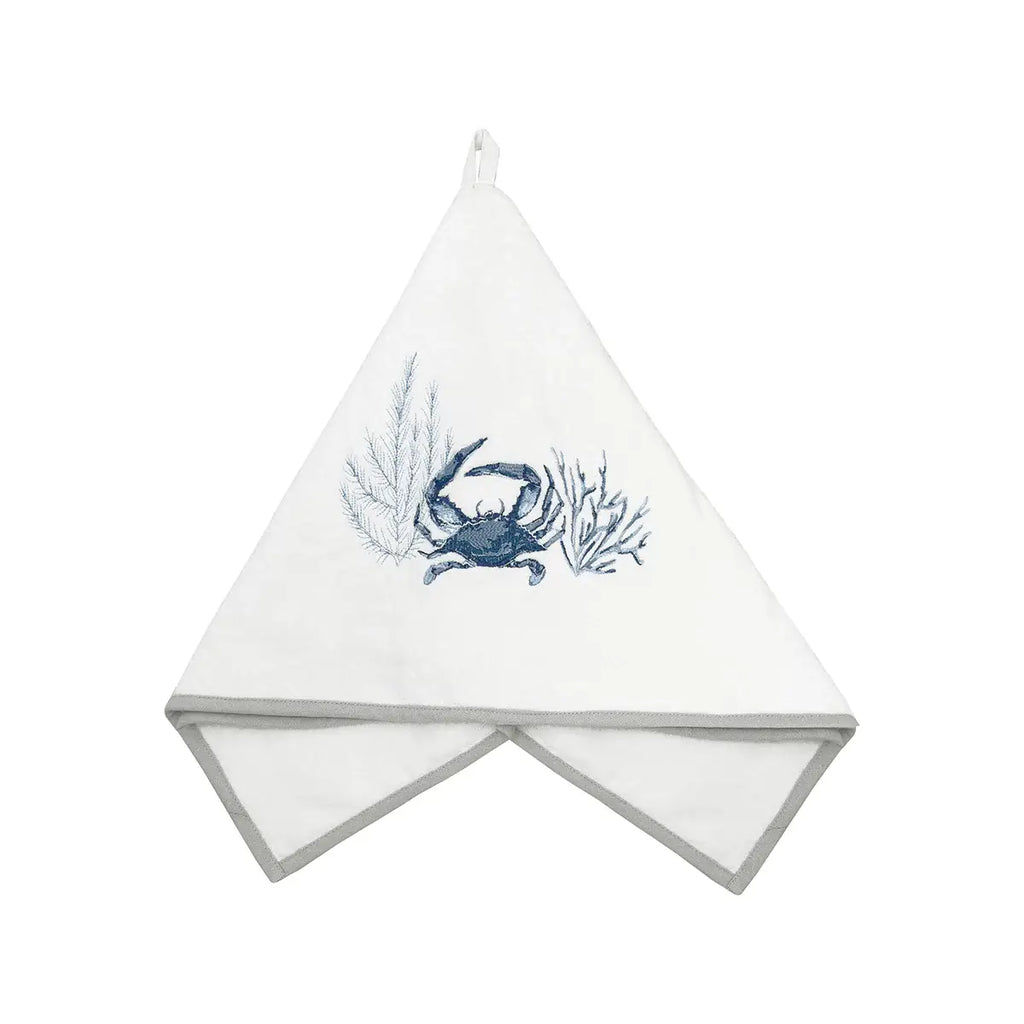 Blue Crab Terrycloth Guest Hand Towel