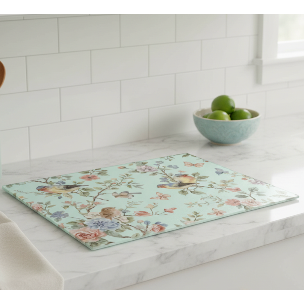 Floral Glass Cutting Board
