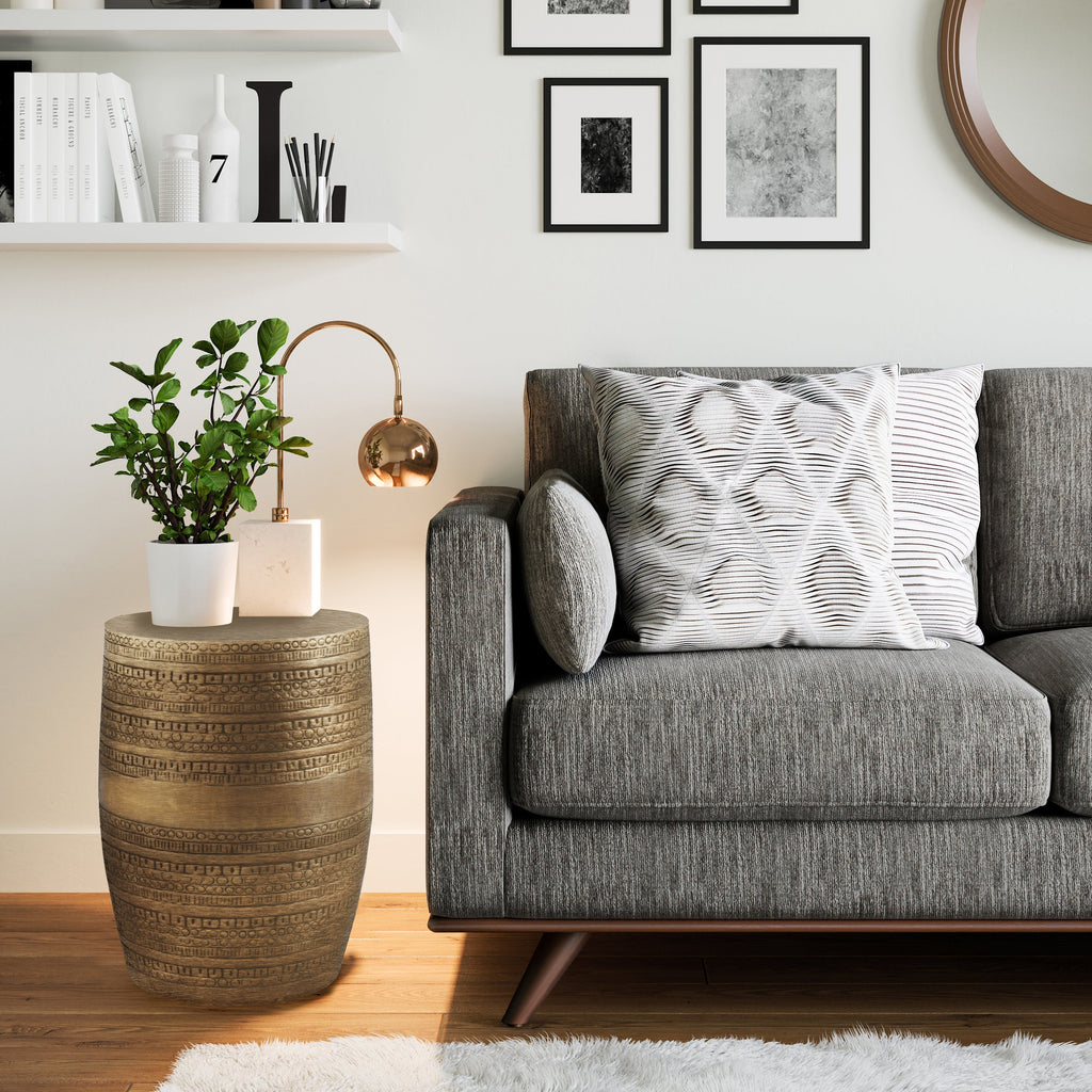 15" Antique Gold Accent Table