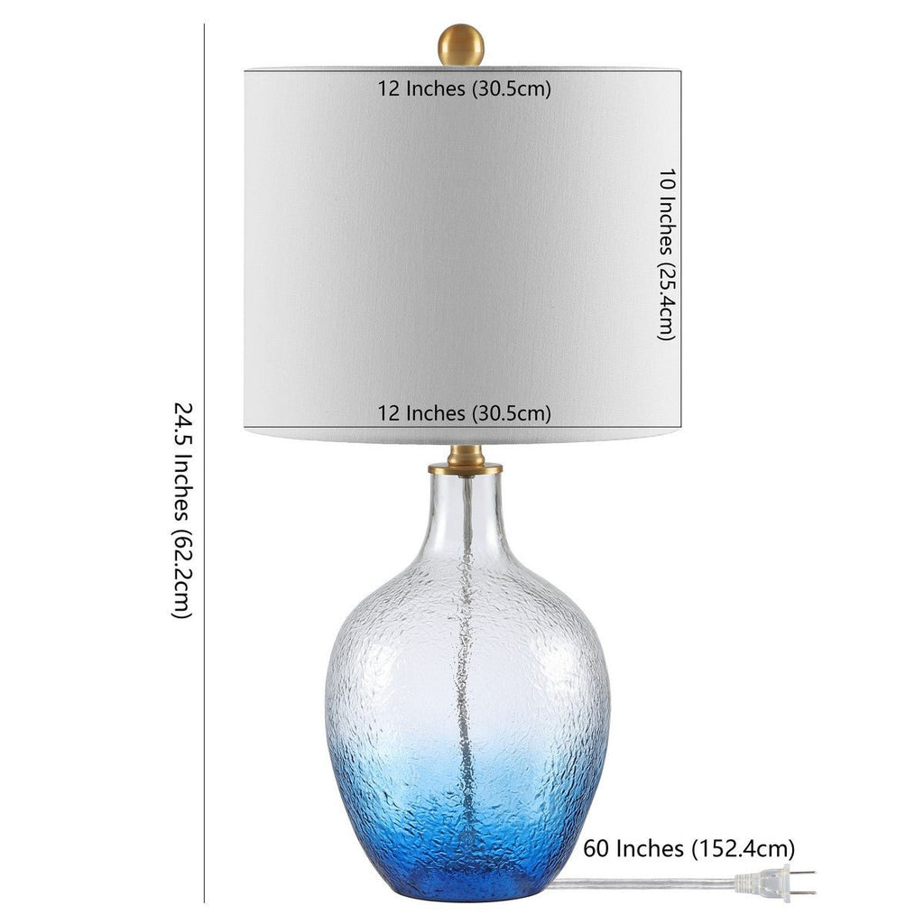 Coastal Blue & Clear Ombre Glass Table Lamp