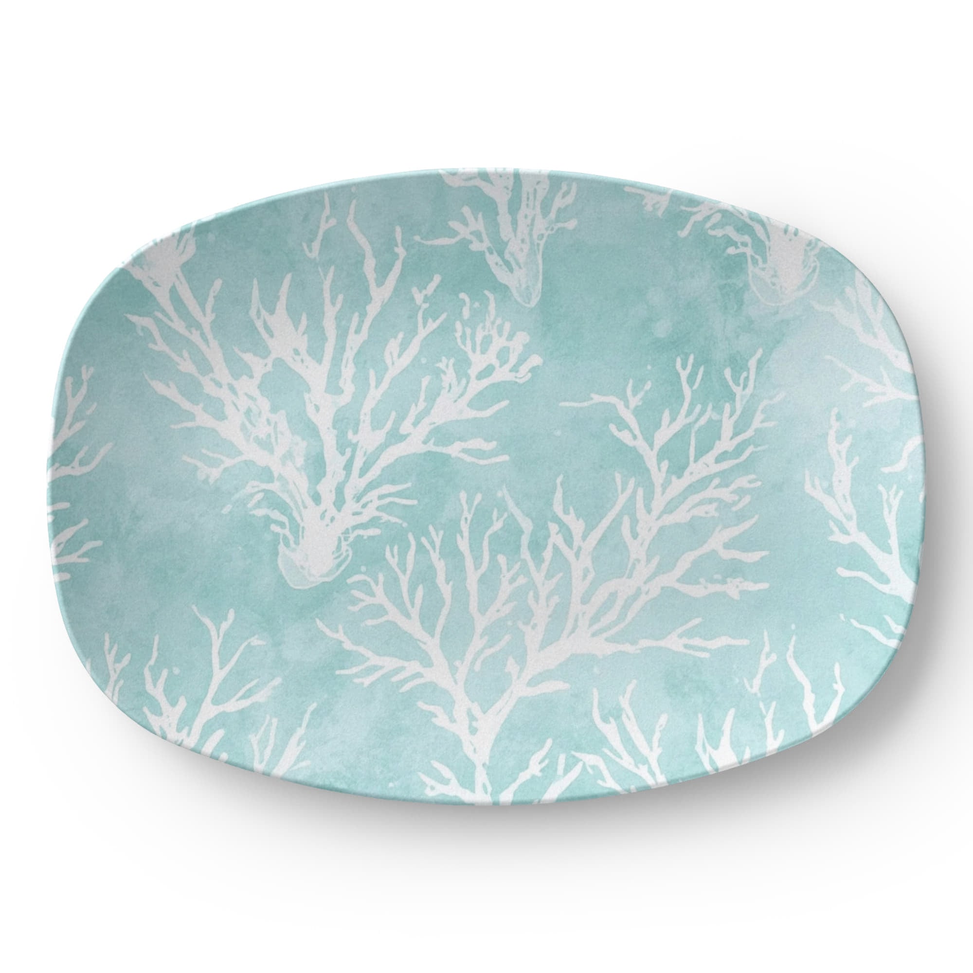 Light Aqua Coral Serving Platter