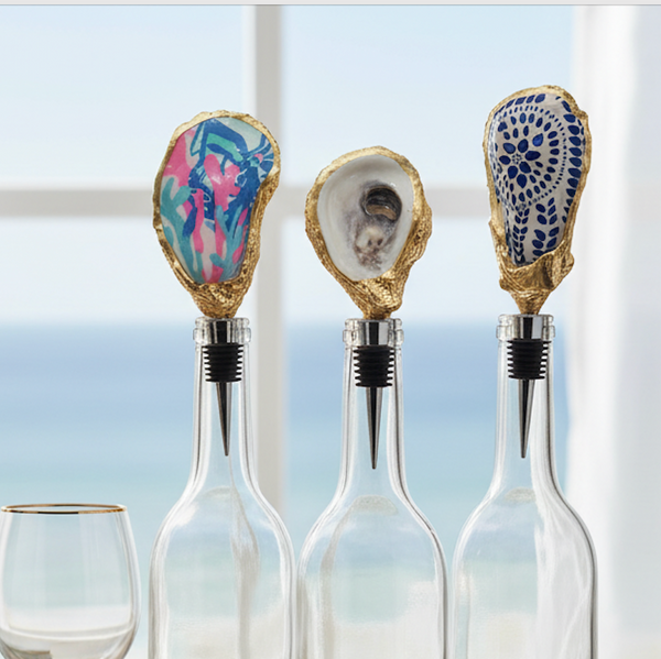 Luxury Coastal Oyster Shell Wine Stopper