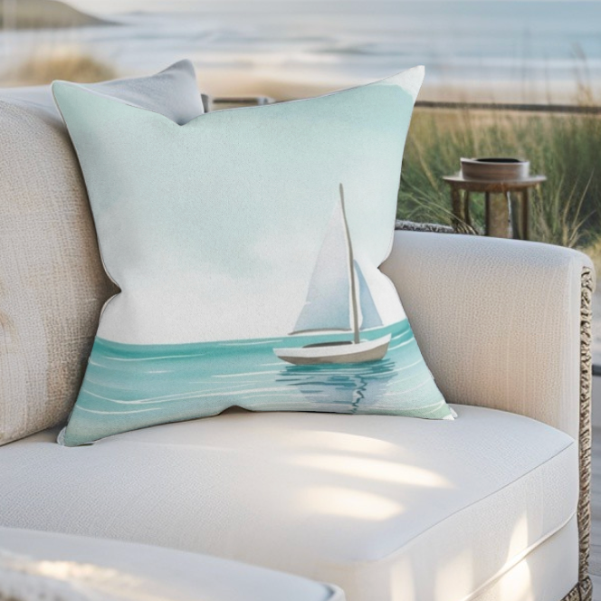 Sailboat Throw Pillow