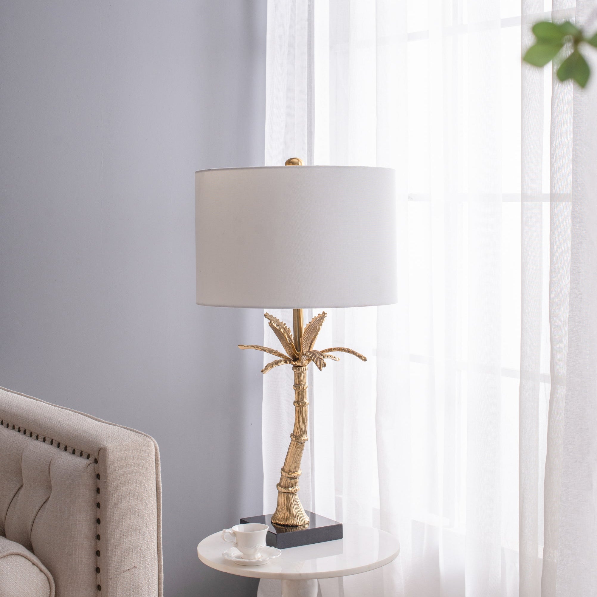 Palm Tree Gold Table Lamp