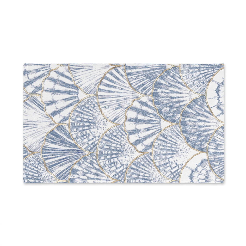 Blue Seashell Pattern Hand Towel