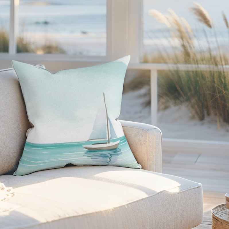 Sailboat Throw Pillow
