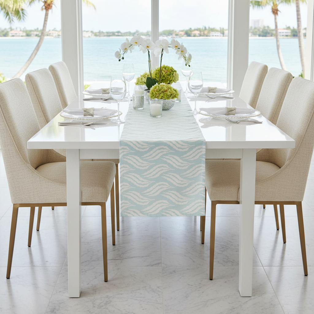 Coastal Wave Pattern Table Runner