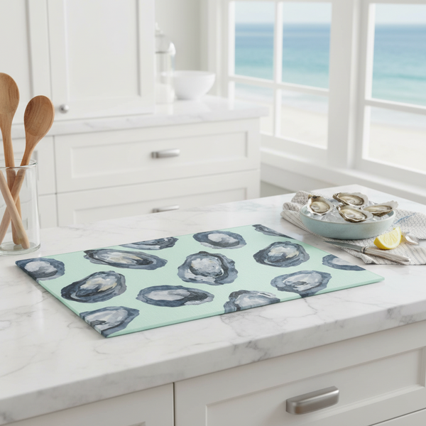Oyster Pattern Glass Cutting Board