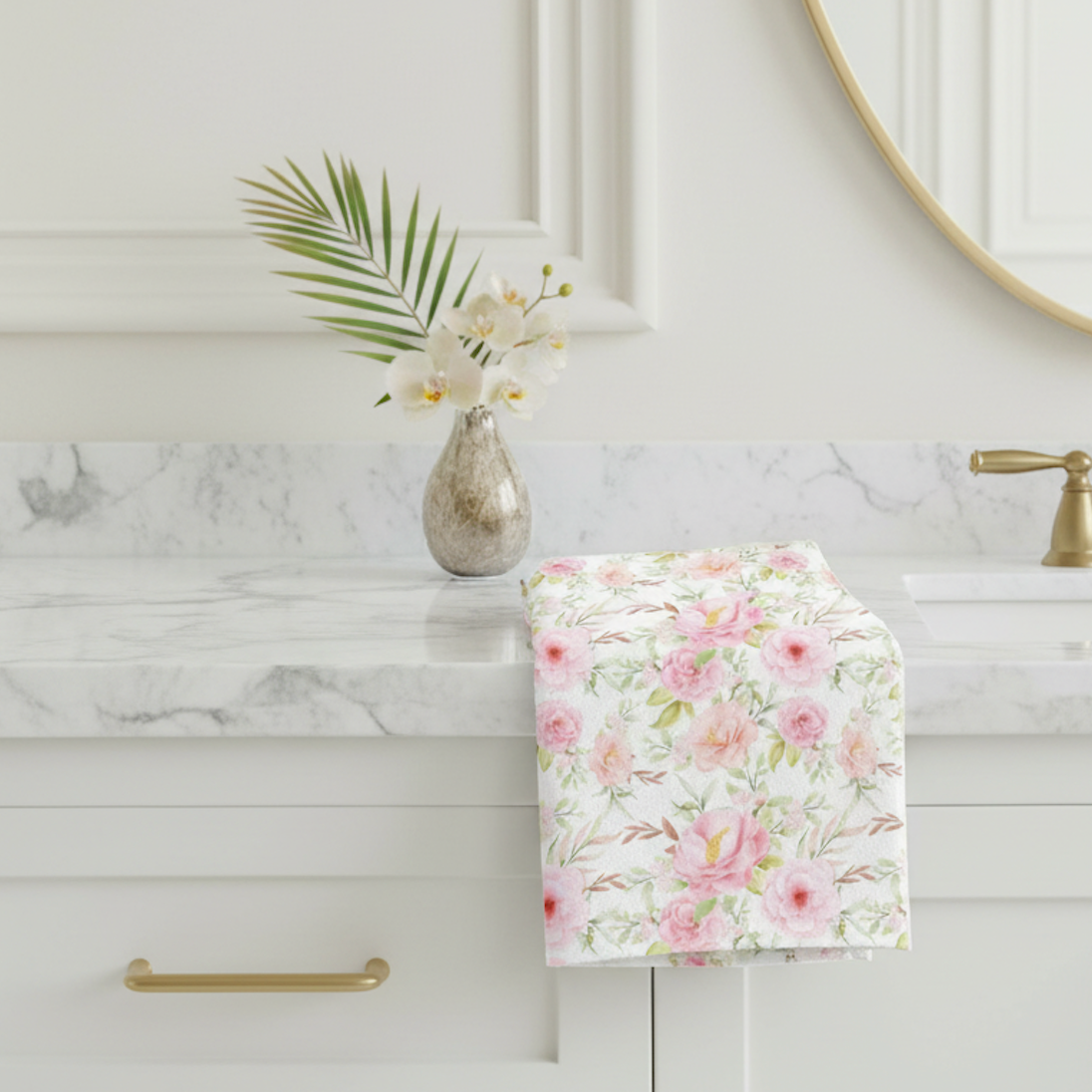 Pink Floral Face Towel