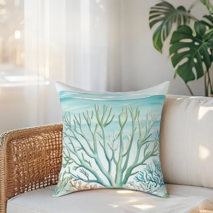 Coastal Reef Throw Pillow