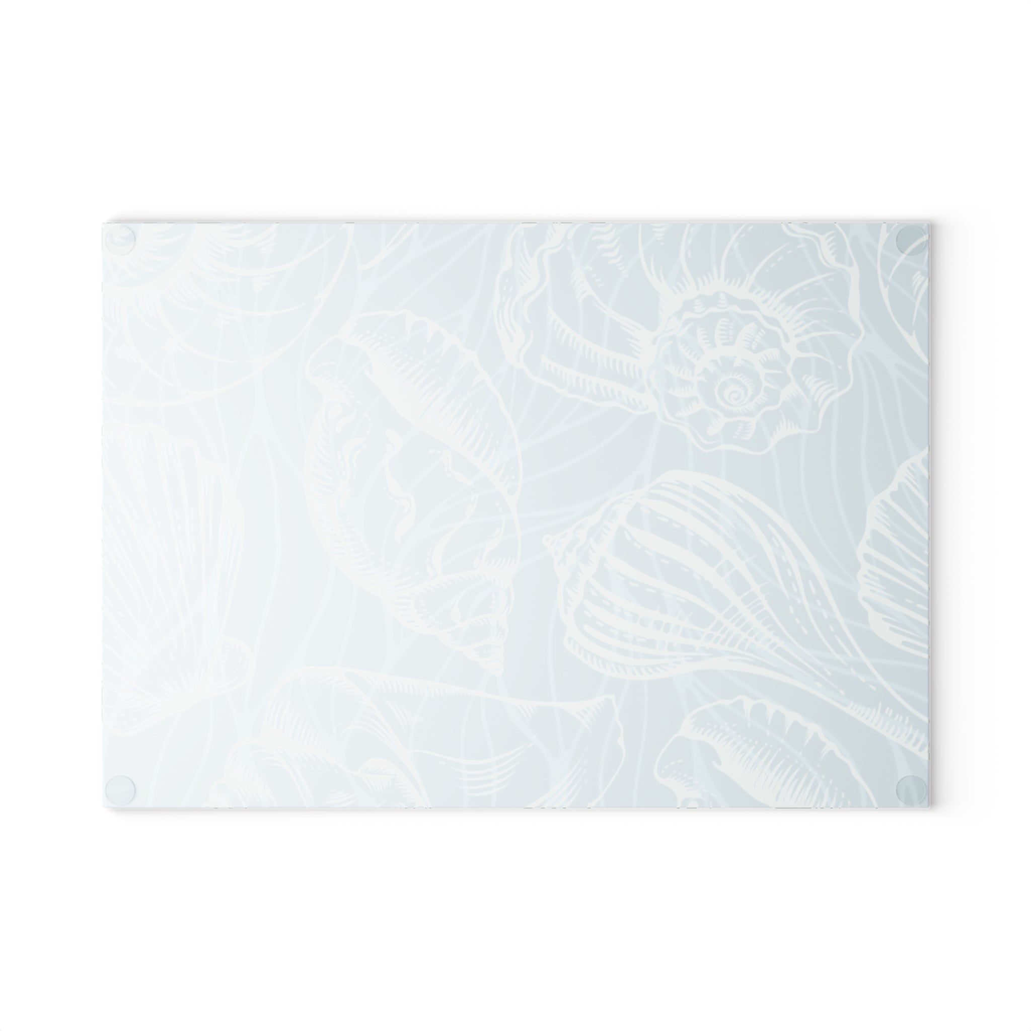 Coastal Seashell Glass Cutting Board