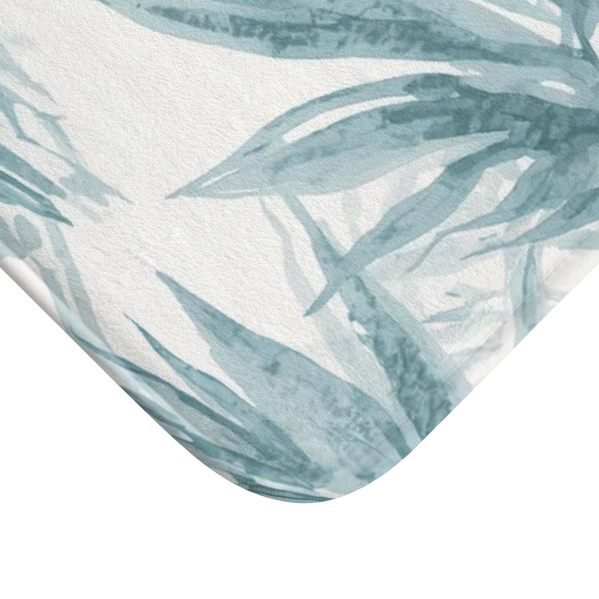 Tropical Blue Palm Memory Foam Bath Mat