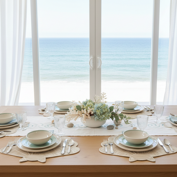 Shell Handwoven Iraca Placemat