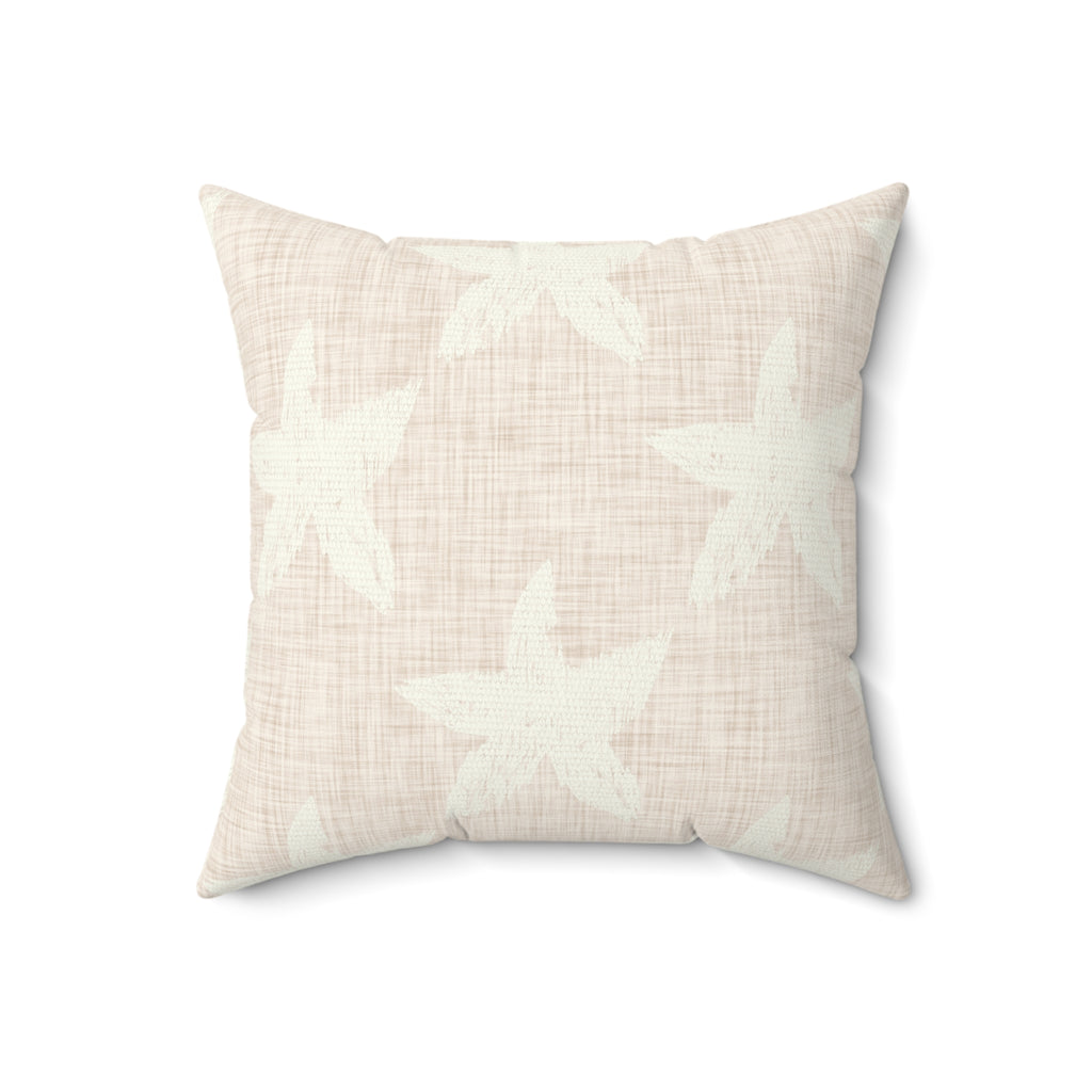 Blush Starfish Pattern Throw Pillow