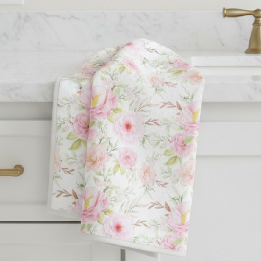 Pink Floral Face Towel
