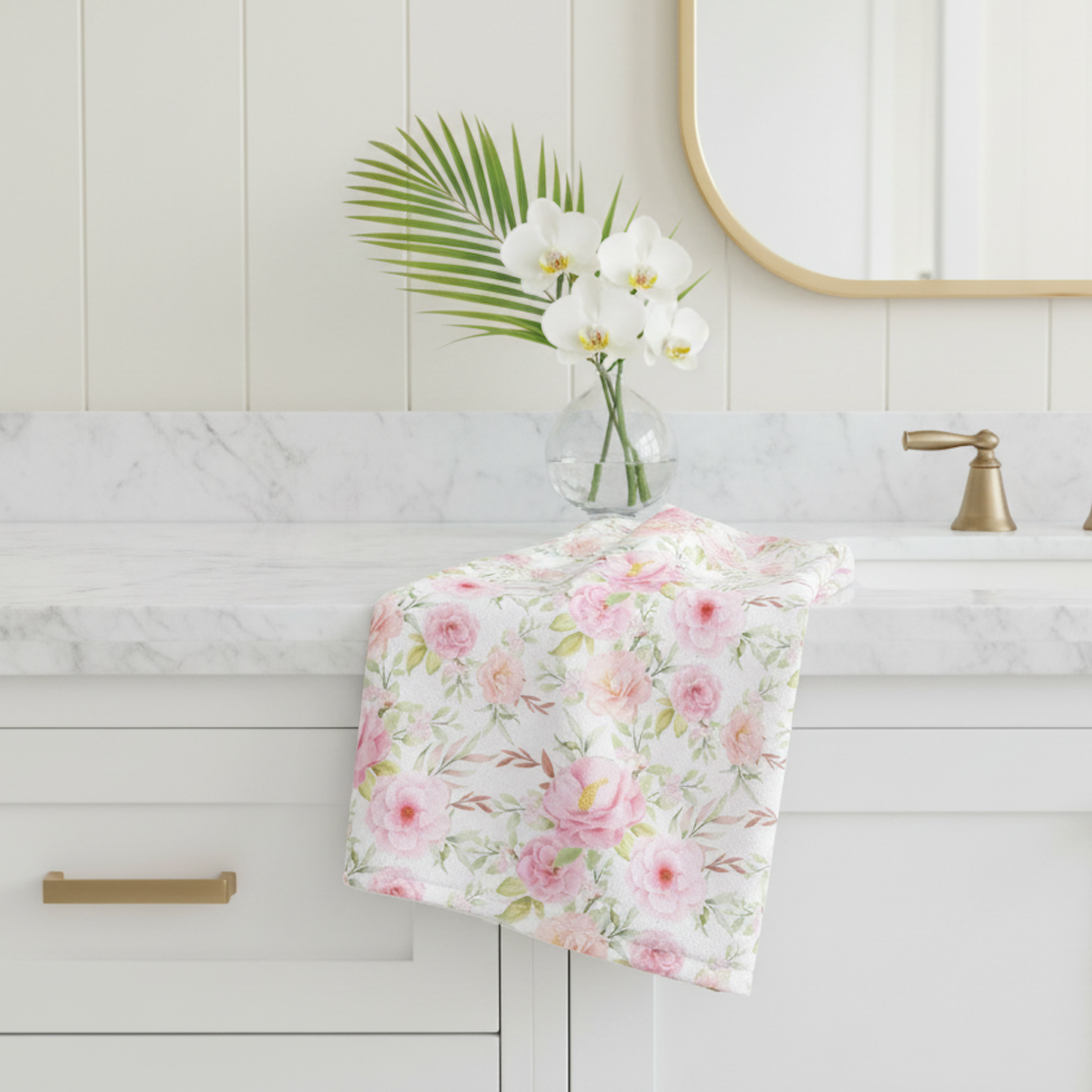 Pink Floral Face Towel