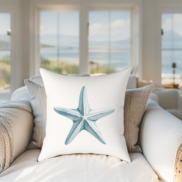 Starfish Throw Pillow Coastal Home Decor