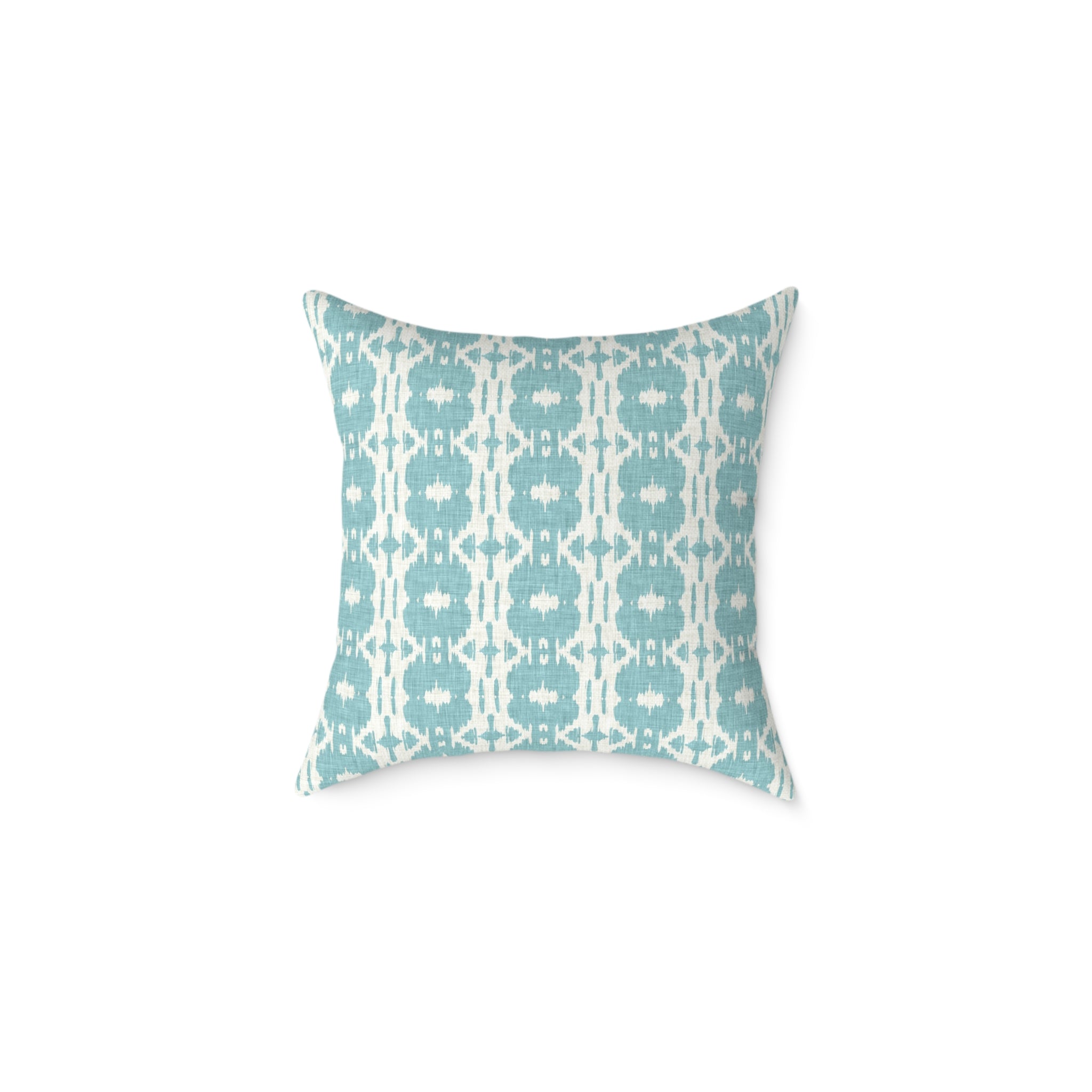 Teal Ikat Pattern Throw Pillow