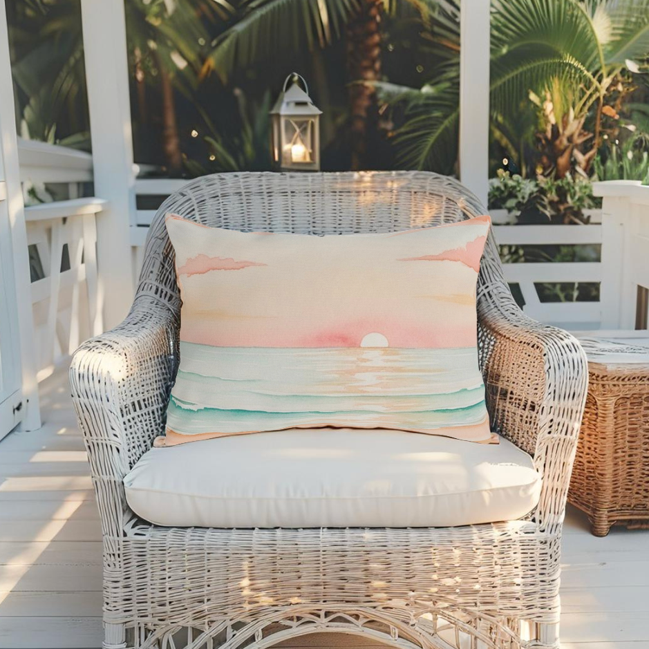 Sunset Beach Outdoor Pillow