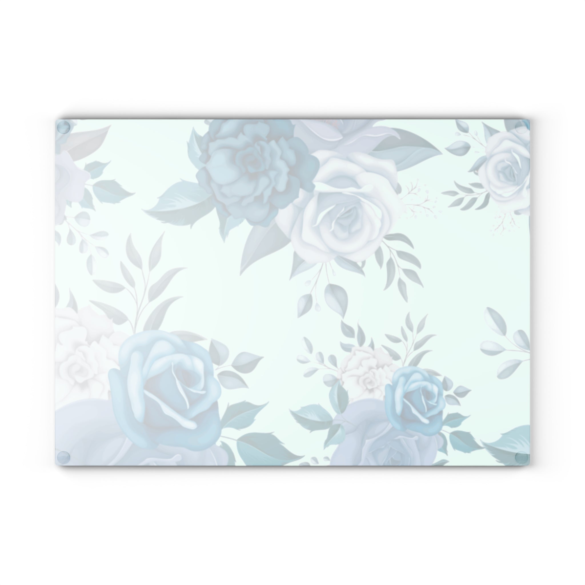 Blue Floral Glass Cutting Board