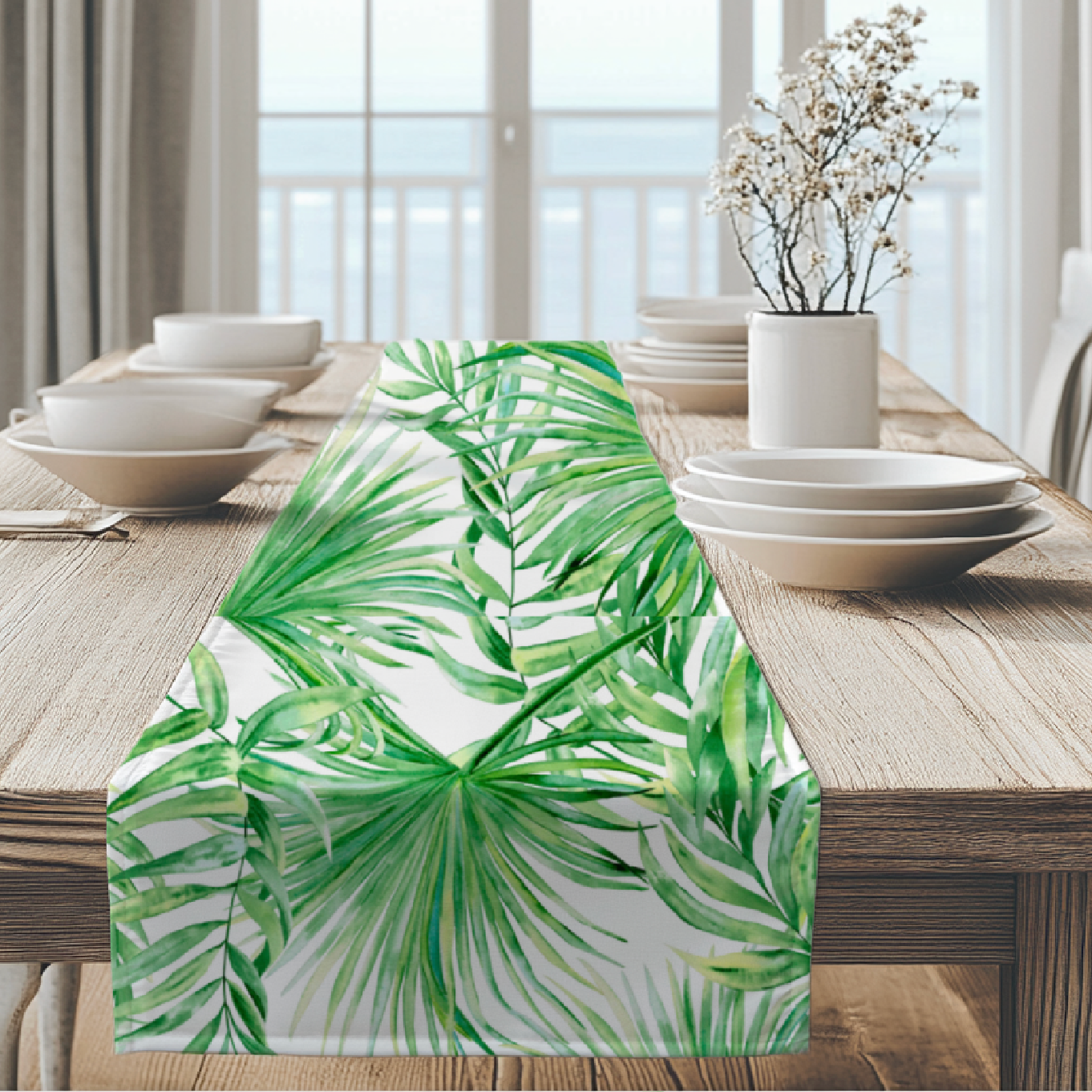 Tropical Palm Table Runner