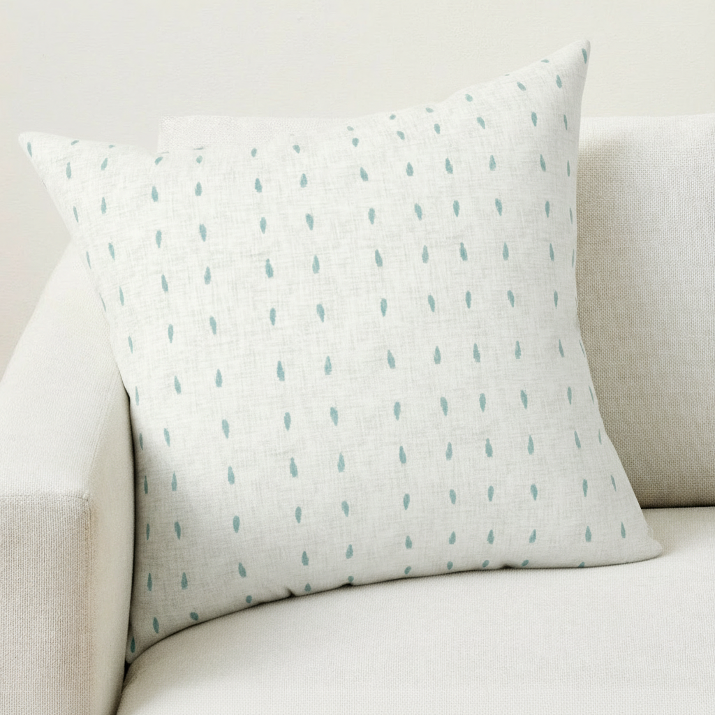 Turquoise Polka Dot Coastal Throw Pillow