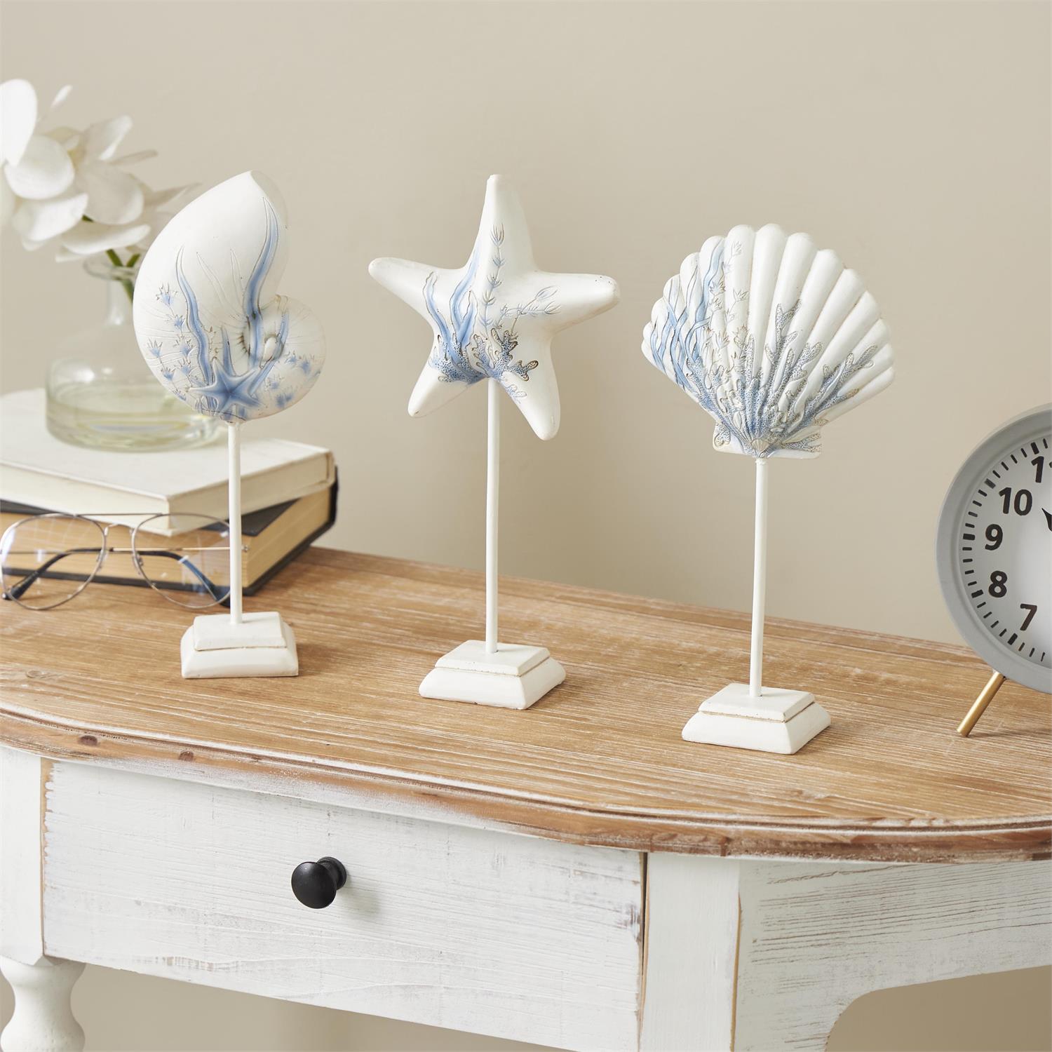 Coastal Sea Life Sculptures Set